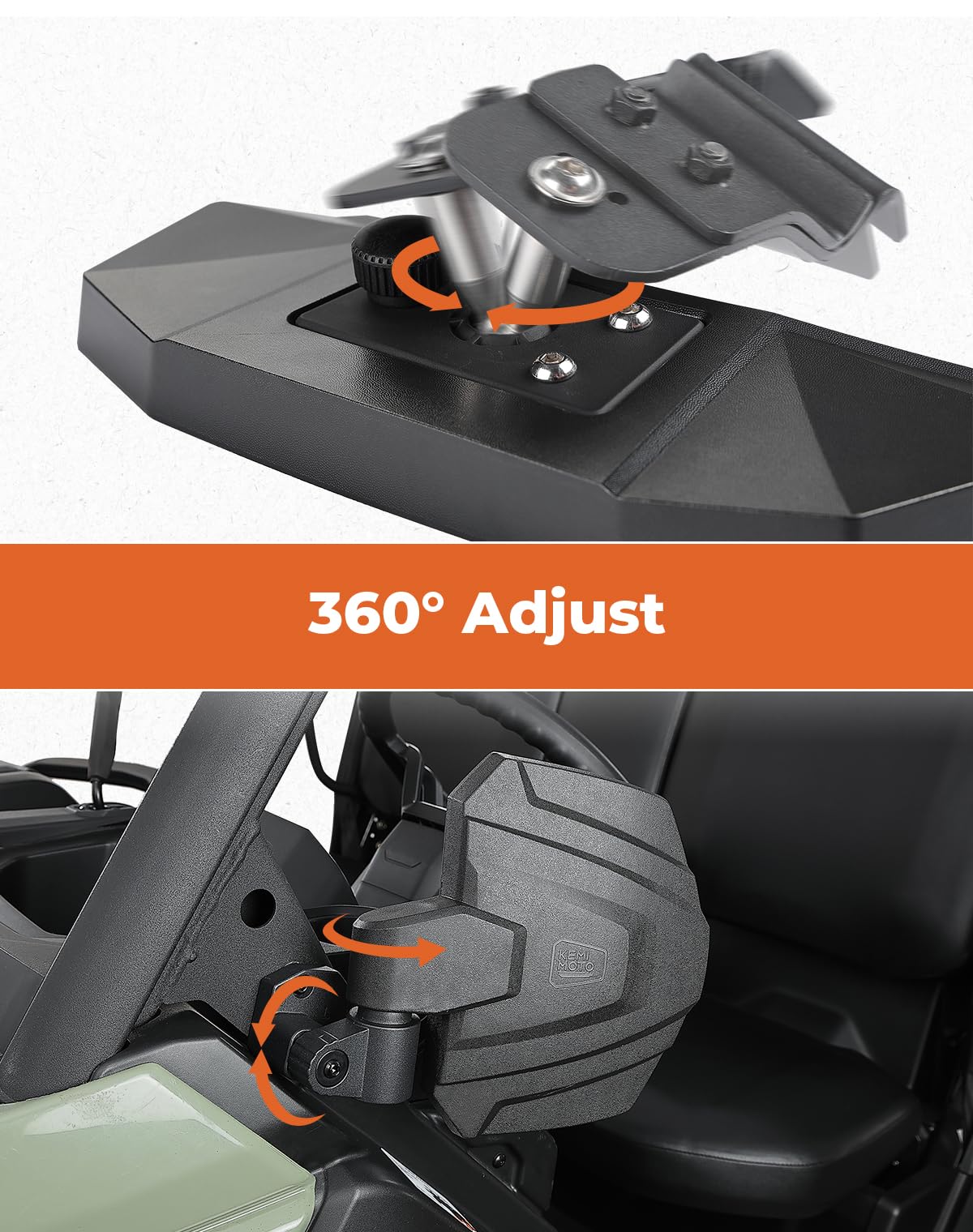 KEMIMOTO mounting bracket and hardware laid out for easy no-drill installation benefit