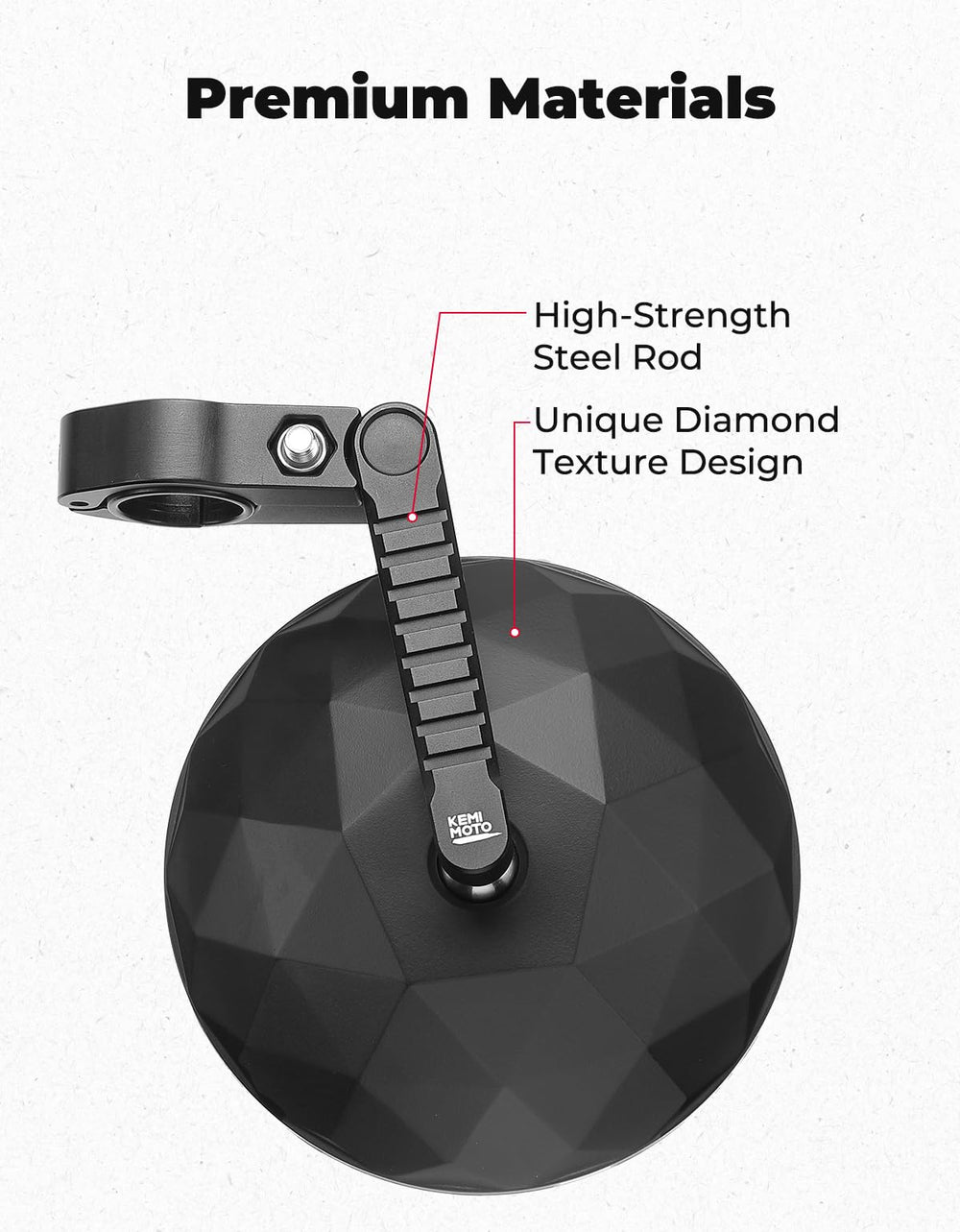 KEMIMOTO side profile with measurements showing 4.0" lens and 7.1" total length