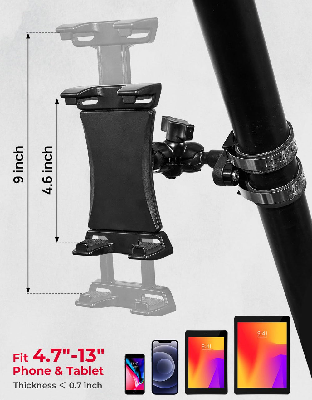 KEMIMOTO mounted on round bar providing stable attachment