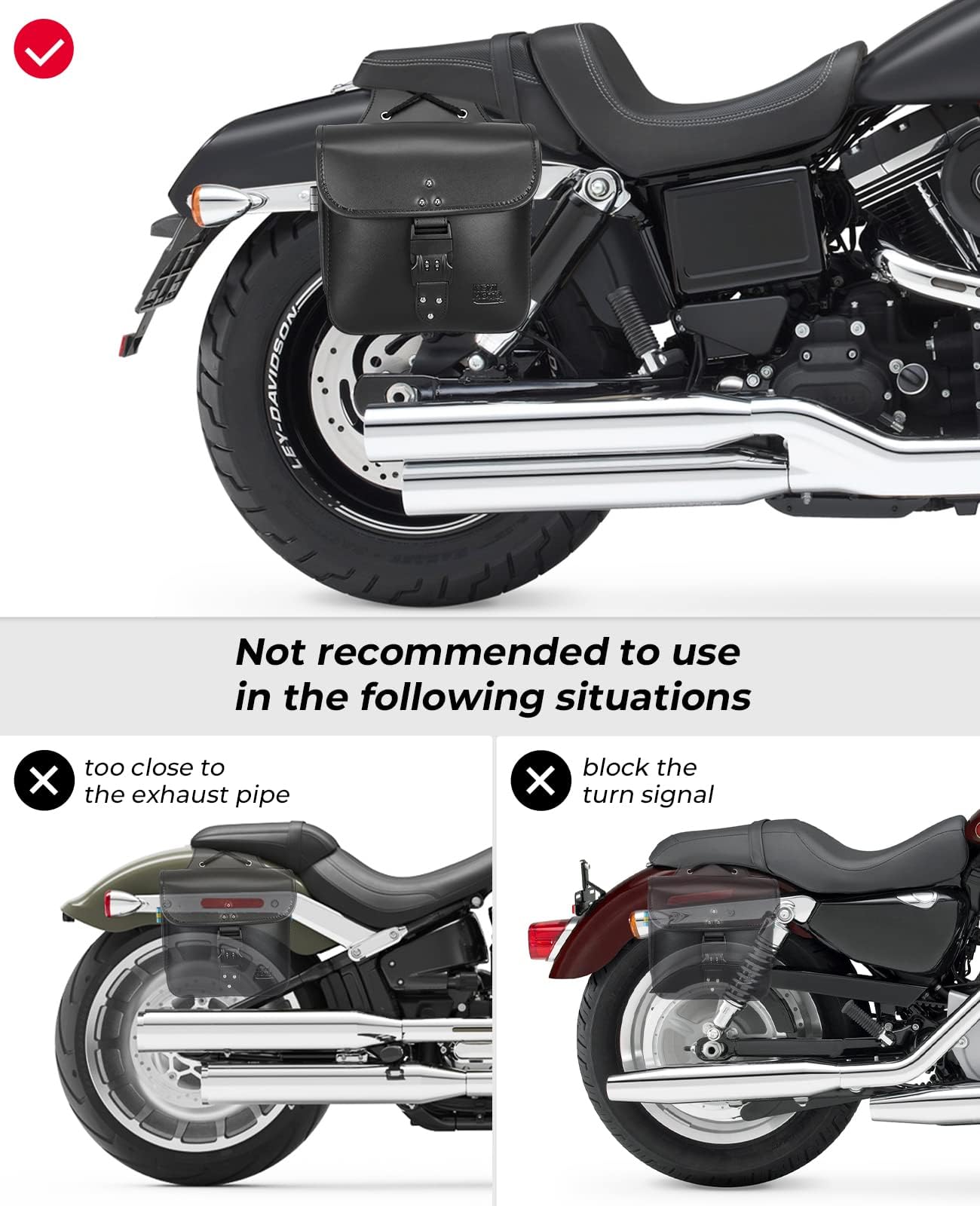 KEMIMOTO saddlebags mounted on cruiser demonstrating fit and upgraded look benefit