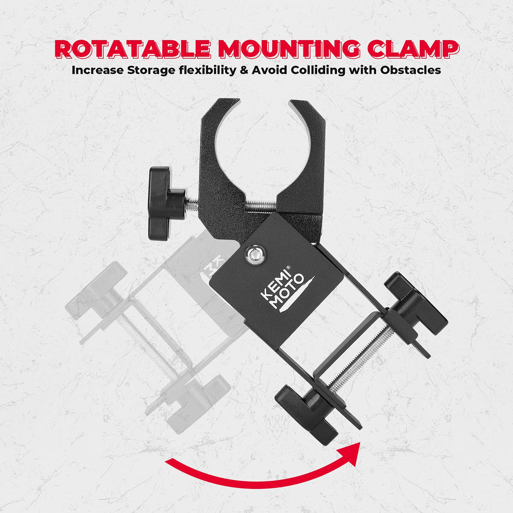 KEMIMOTO mounted on a UTV roll cage showing quick tool-free installation benefit