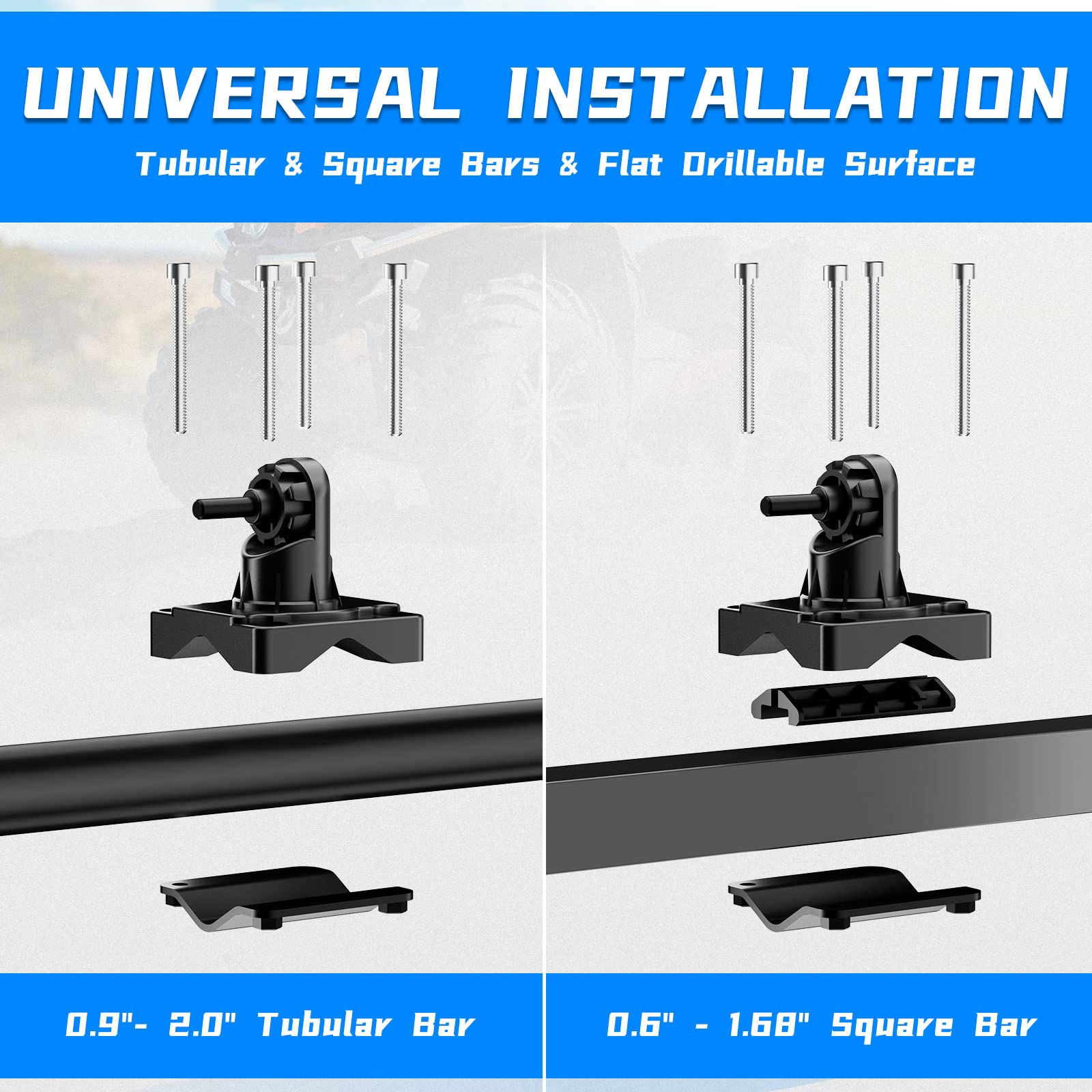 KEMIMOTO attached to square bar showing versatile installation options