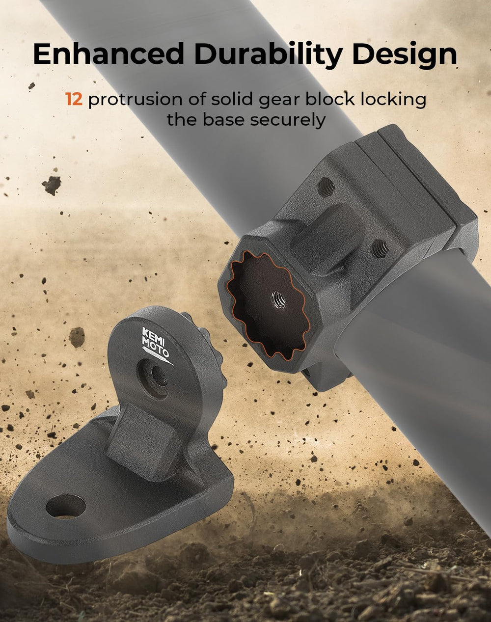 KEMIMOTO mounted flag on UTV roll bar improving trail visibility