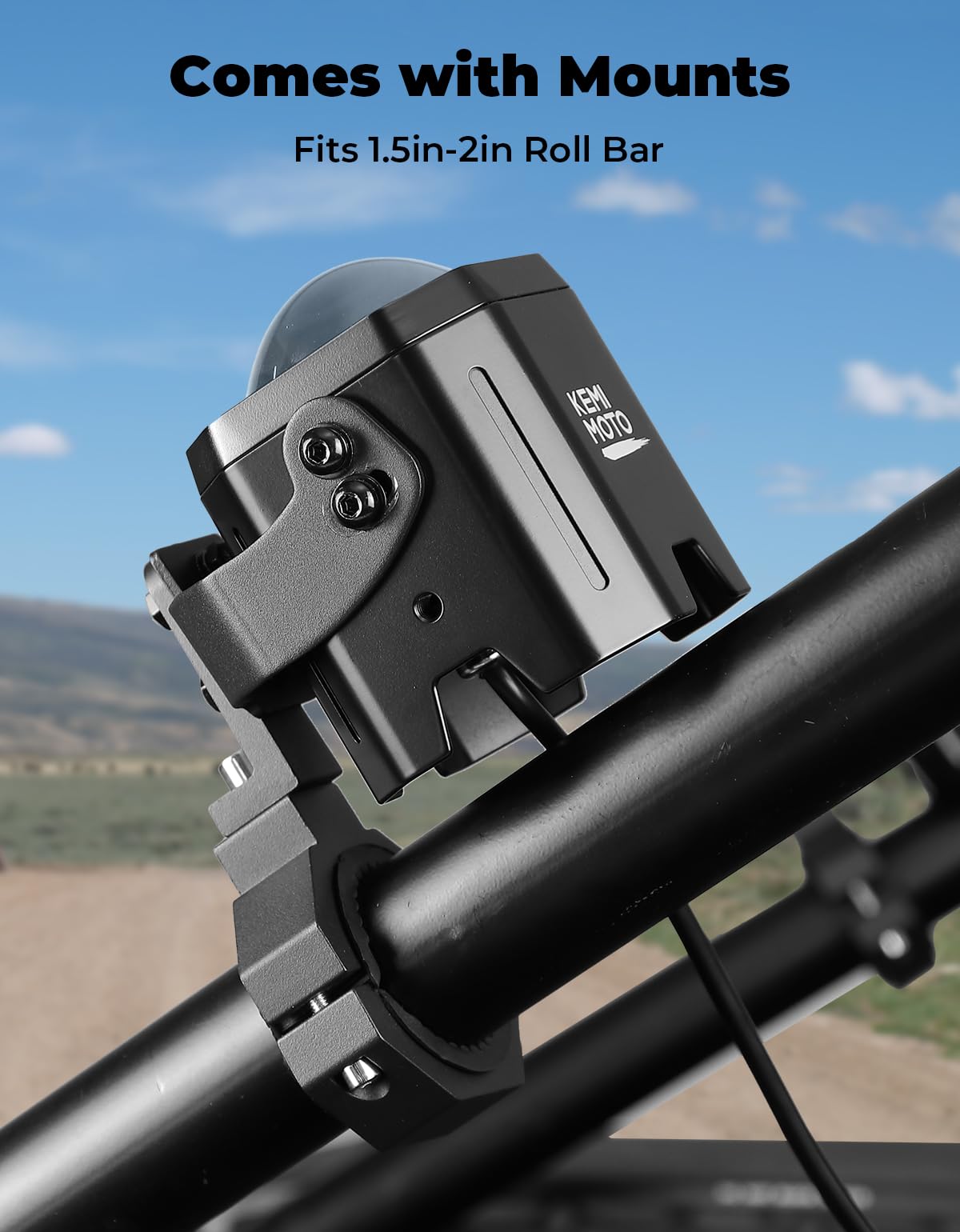 KEMIMOTO CNC aluminum clamp and U-bracket mounted, demonstrating secure attachment