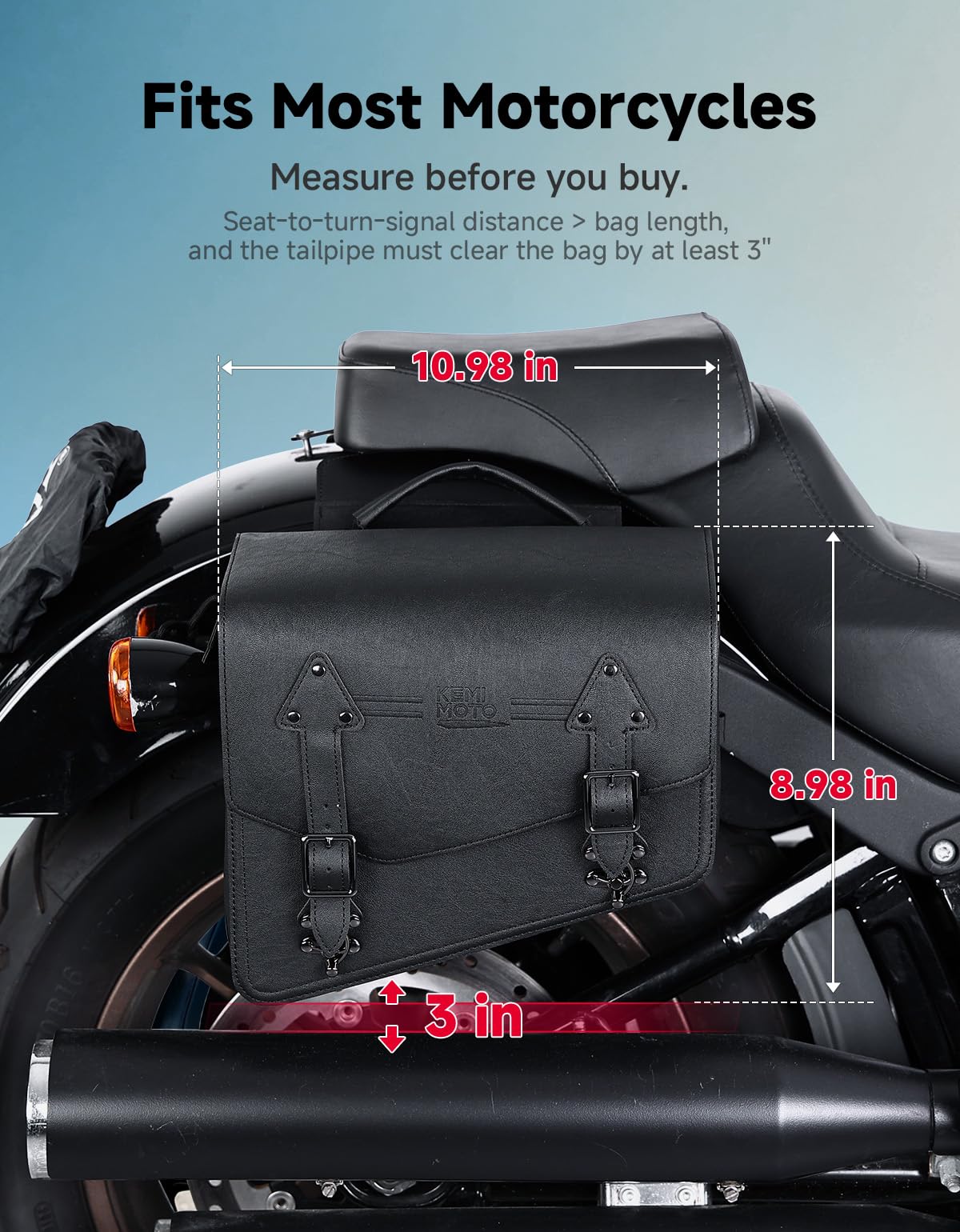 KEMIMOTO open saddlebag interior showing organized space for essentials