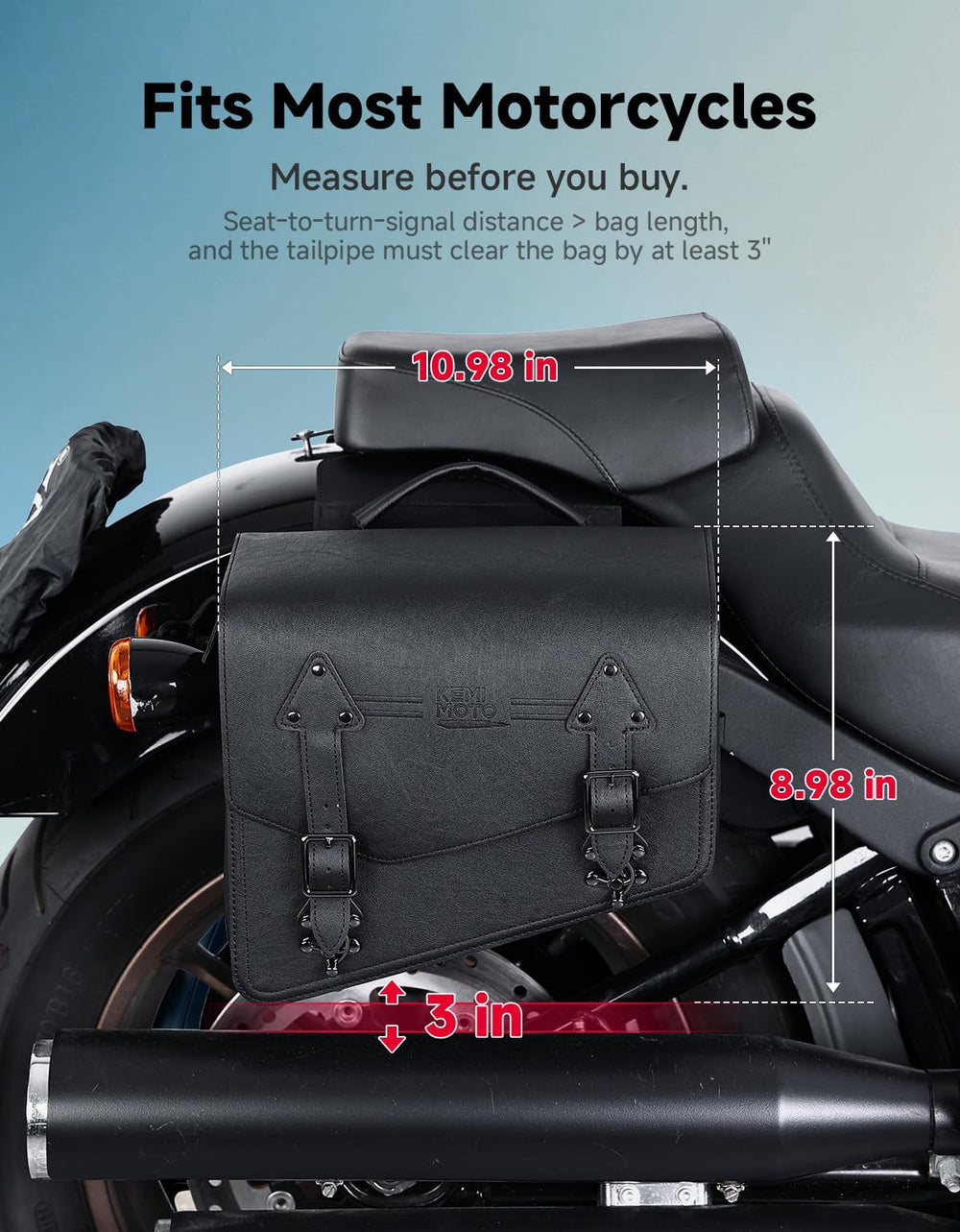 KEMIMOTO open saddlebag interior showing organized space for essentials