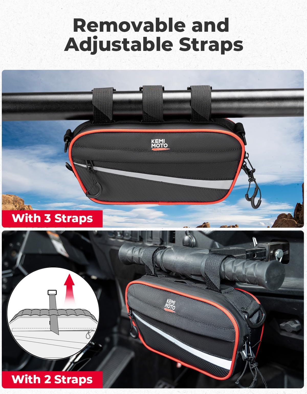 KEMIMOTO padded interior close-up protecting phone and sunglasses from shocks