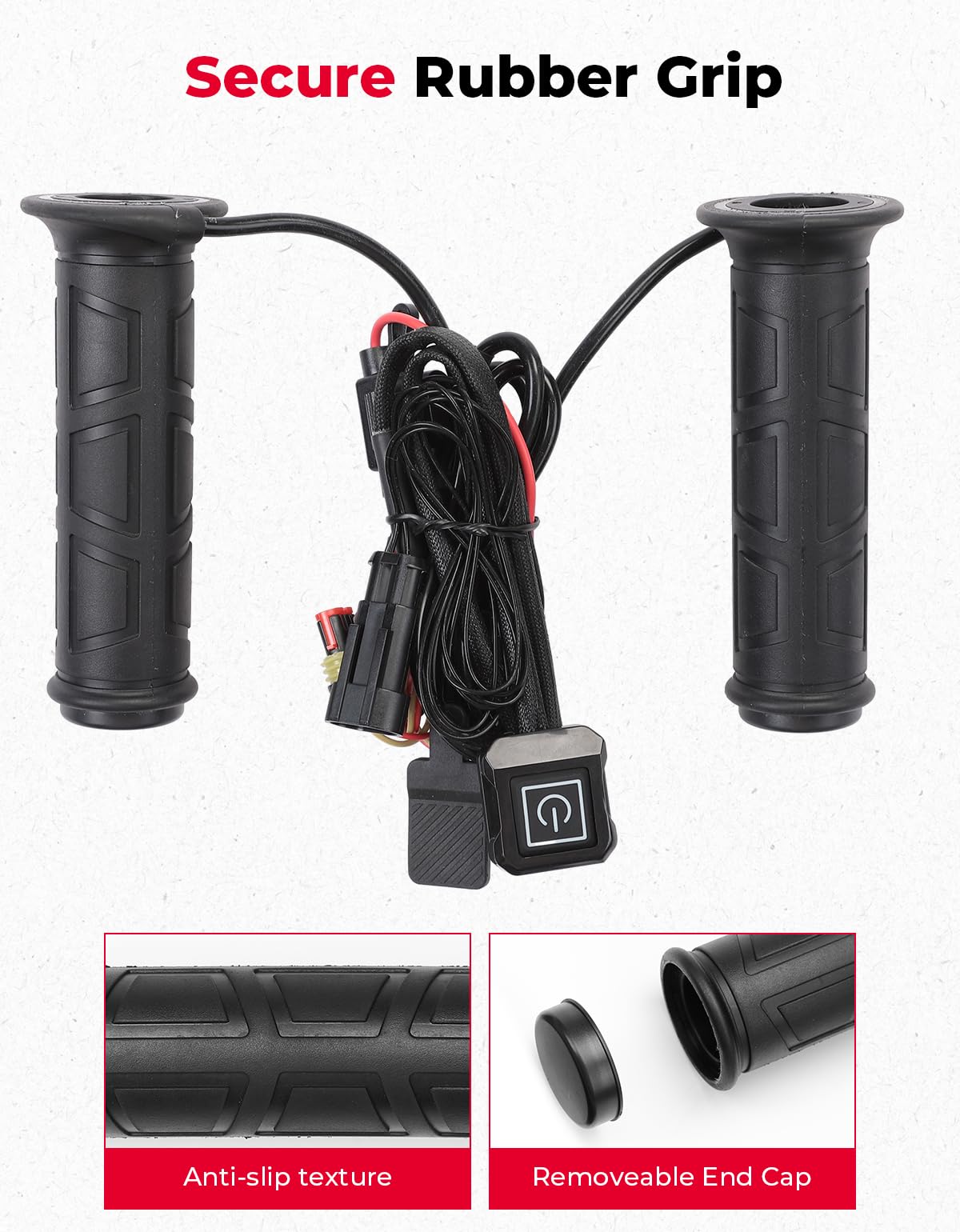 KEMIMOTO scale comparison illustrating fit for 0.87-inch (22mm) handlebars