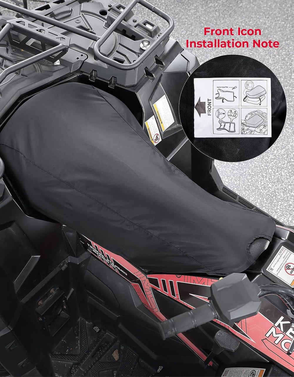 KEMIMOTO seat cover with hand for scale showing slim lightweight fit