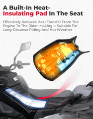 KEMIMOTO top profile of seat highlighting ergonomic shape for better comfort