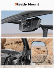 KEMIMOTO side mirror folding hinge detail demonstrating impact-fold benefit