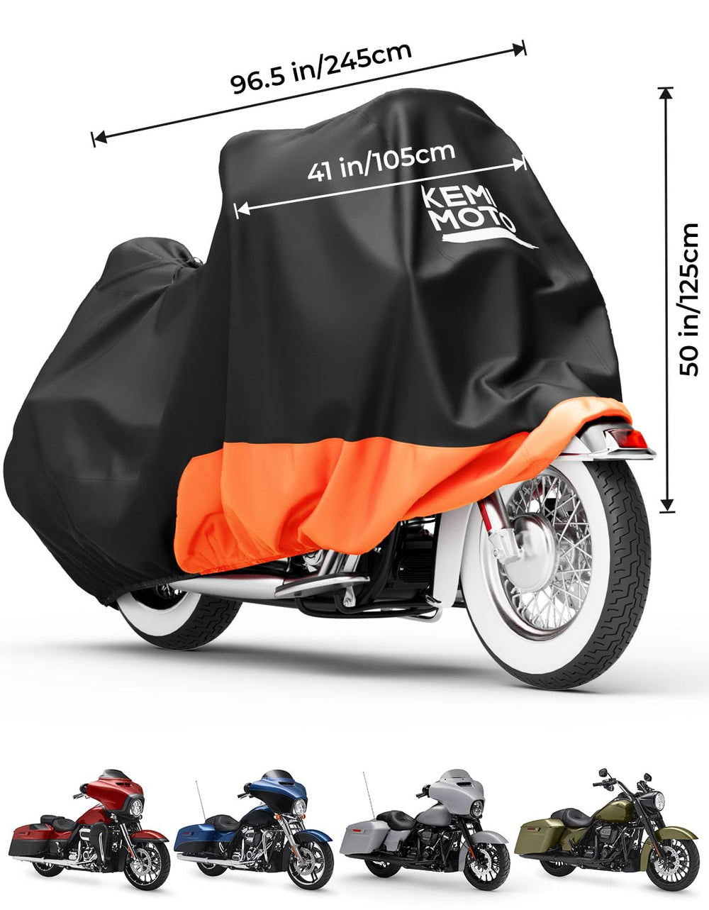 KEMIMOTO side profile fitted over saddlebags demonstrating tailored fit