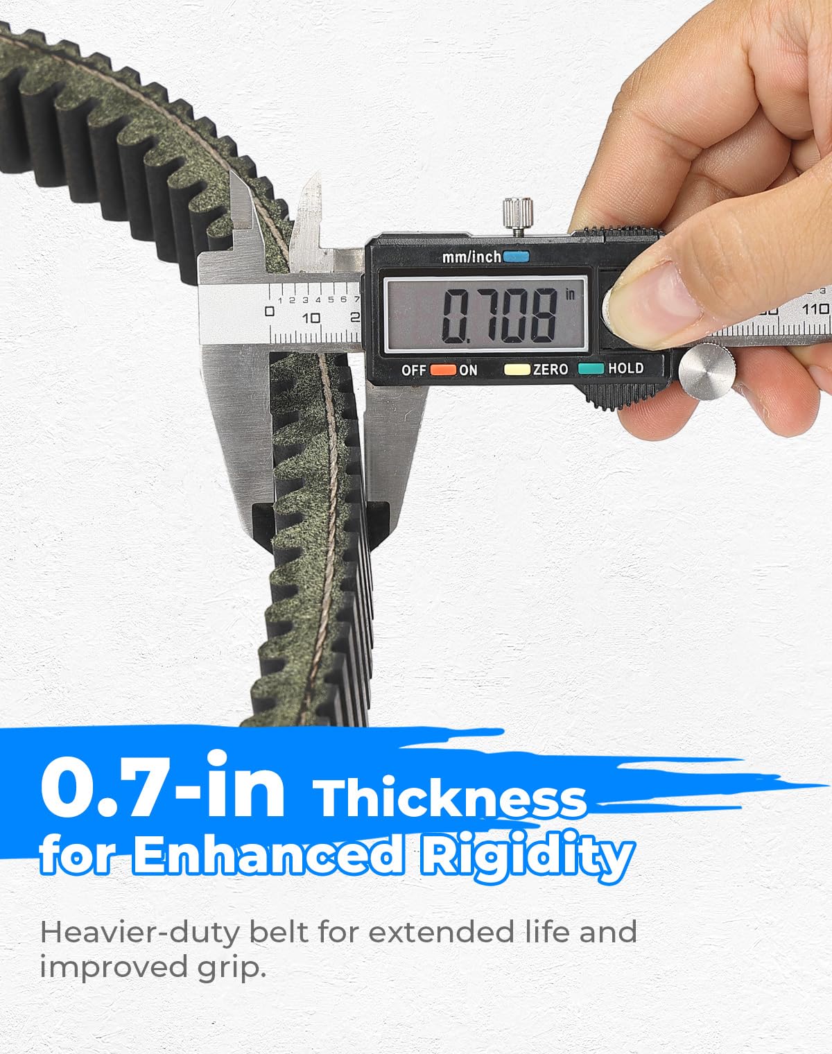 KEMIMOTO belt beside ruler illustrating correct size and scale