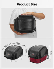 KEMIMOTO tail bag side profile displaying expandable section and capacity