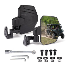 KEMIMOTO front view of side mirror showing fit and durable finish, improves visibility