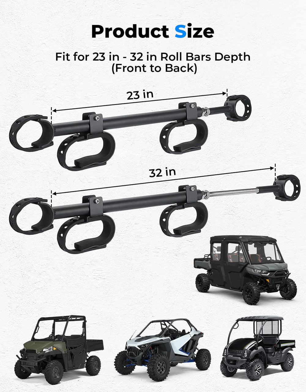 KEMIMOTO rack mounted on UTV showing stable secure transport