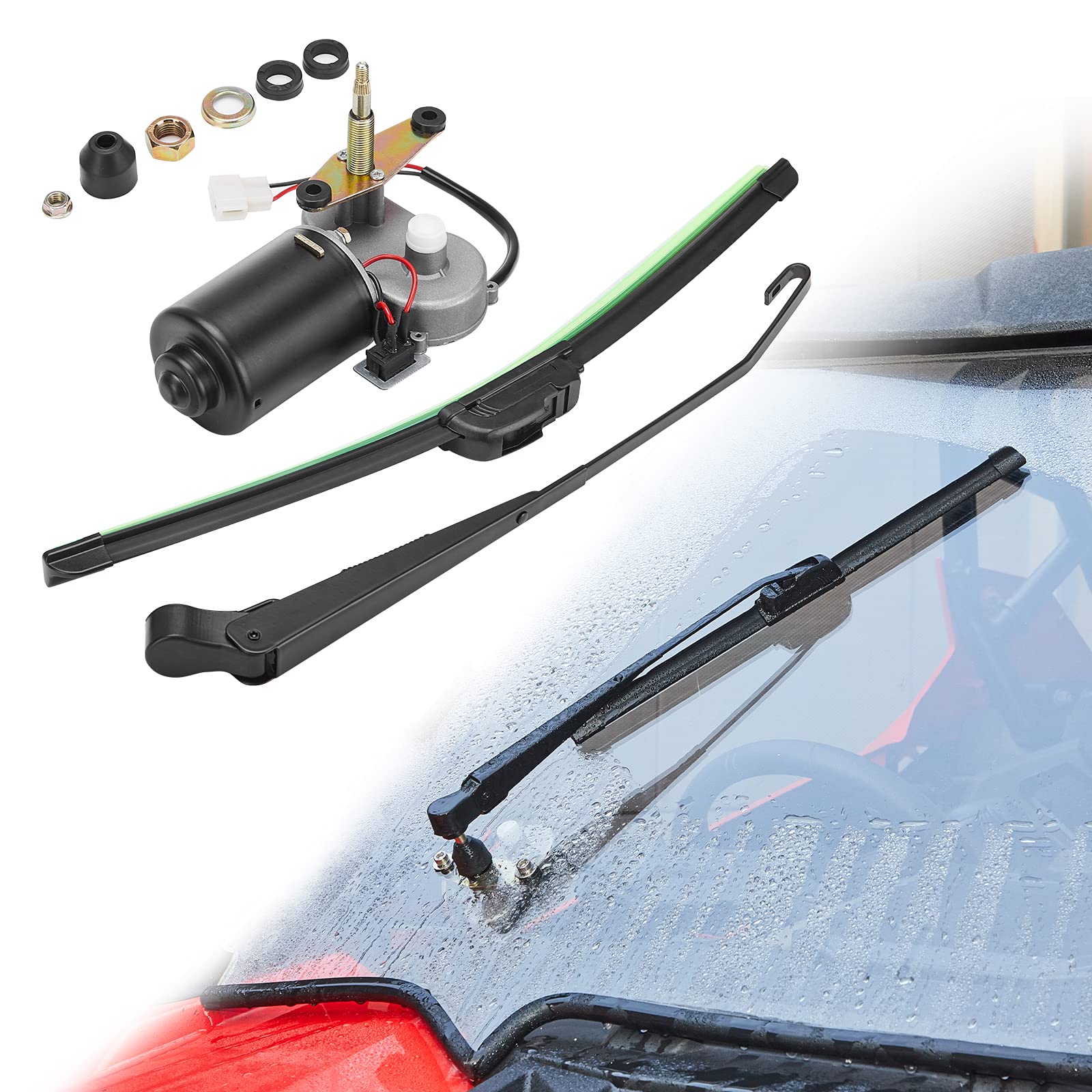 KEMIMOTO front assembly showing motor and arm, clear fit and easy installation