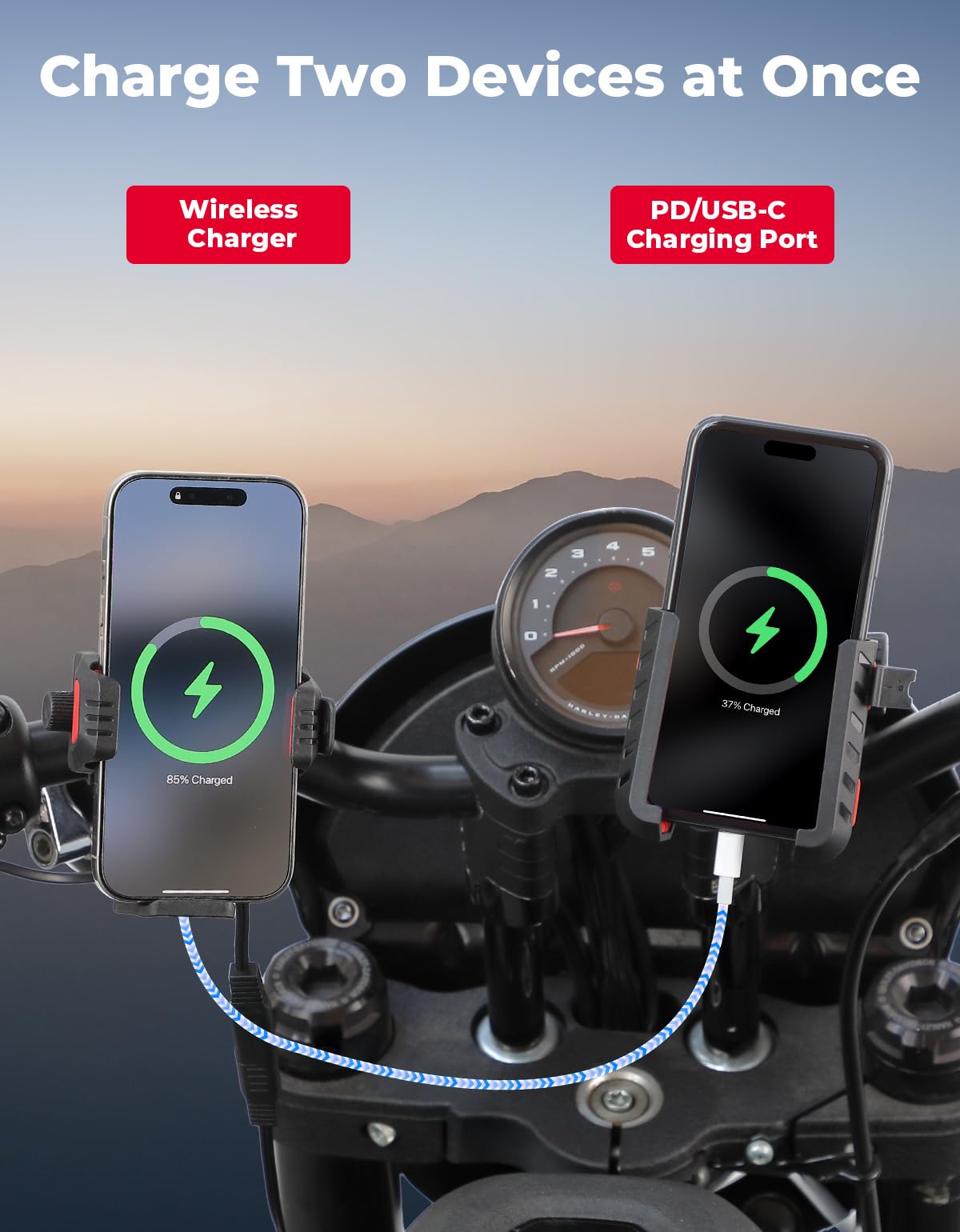 KEMIMOTO top view of wireless charging pad highlighting 15W charging