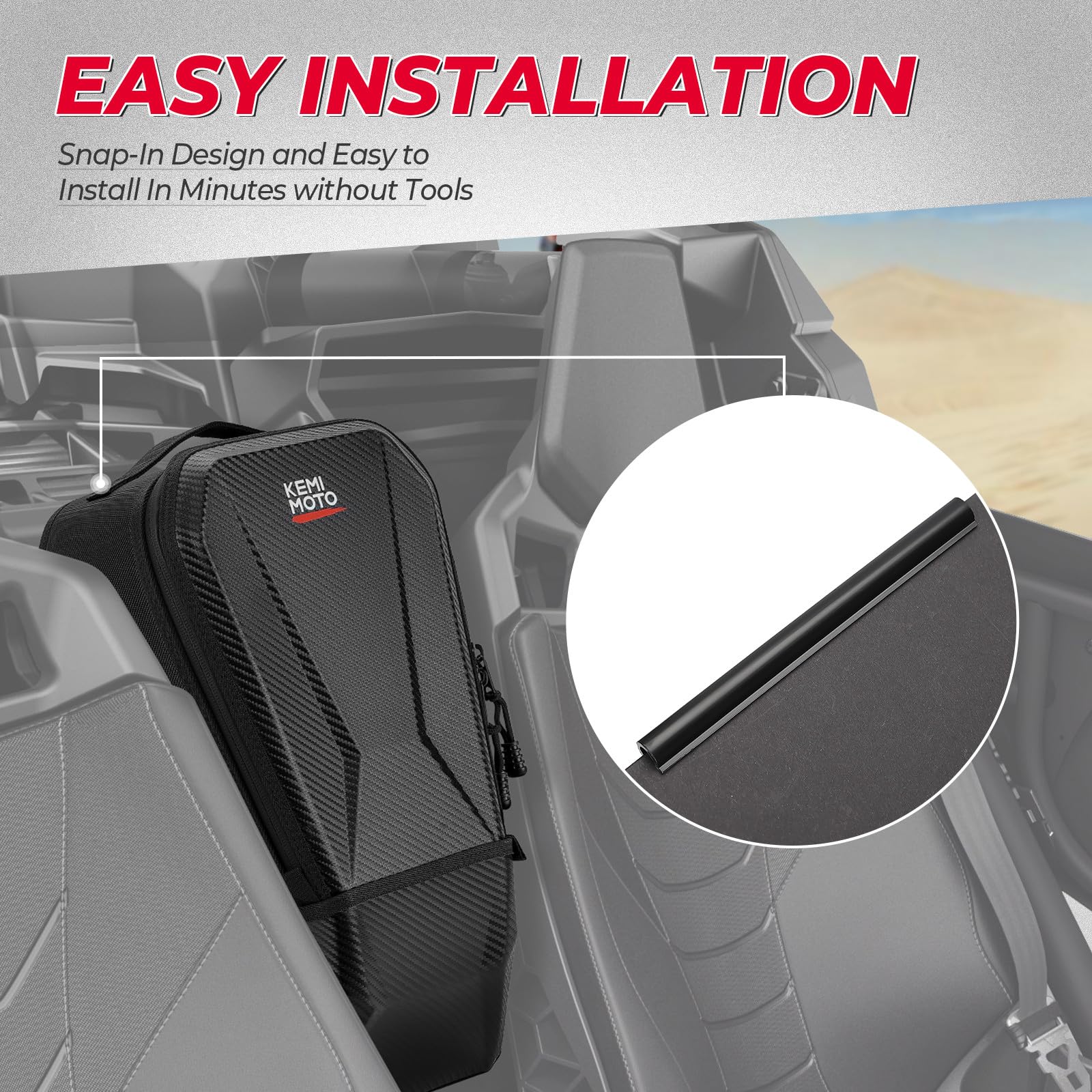 KEMIMOTO installed in rear row of a 4-door Maverick X3 showing correct fitment