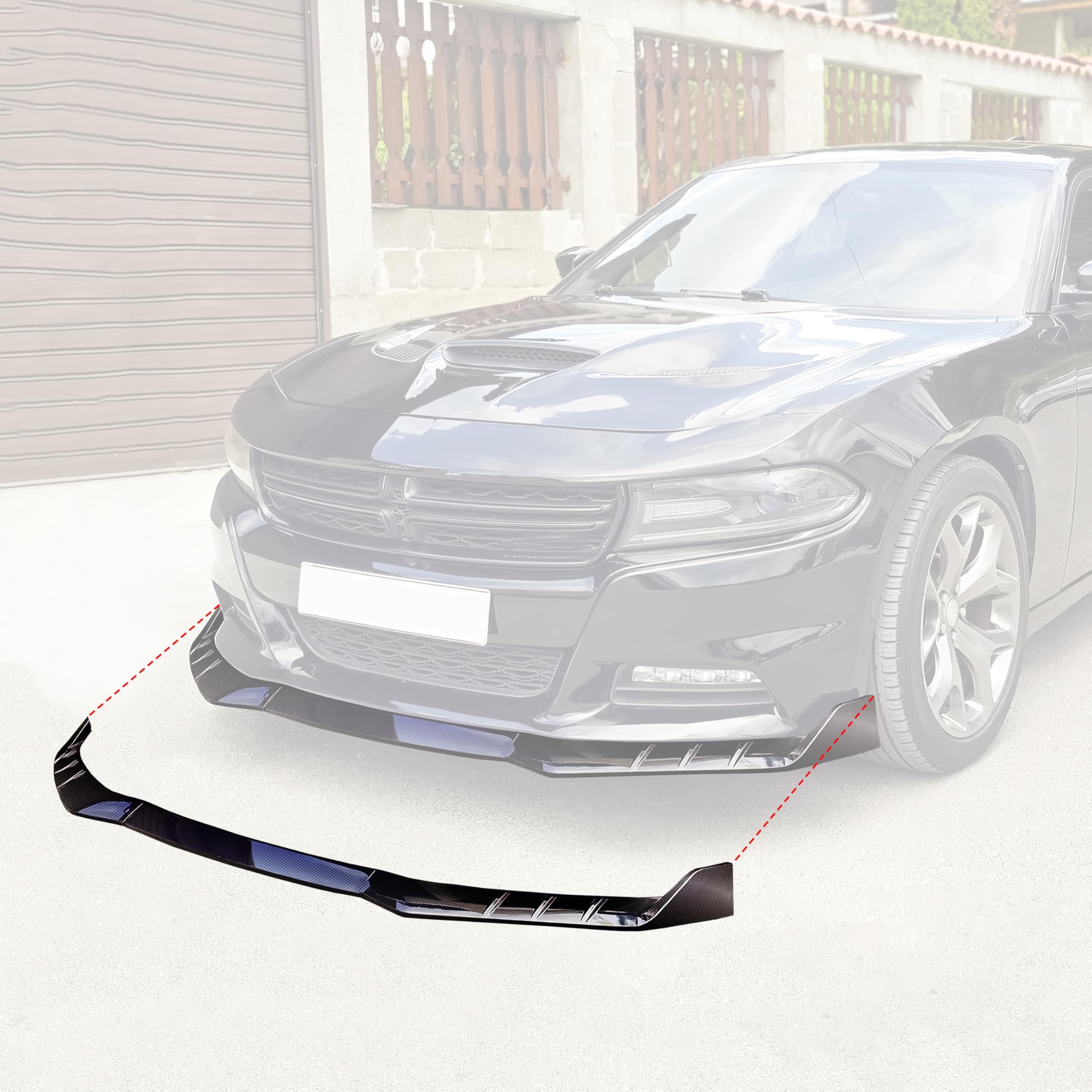 KETAI front lip on Charger in motion lifestyle shot showing sporty presence