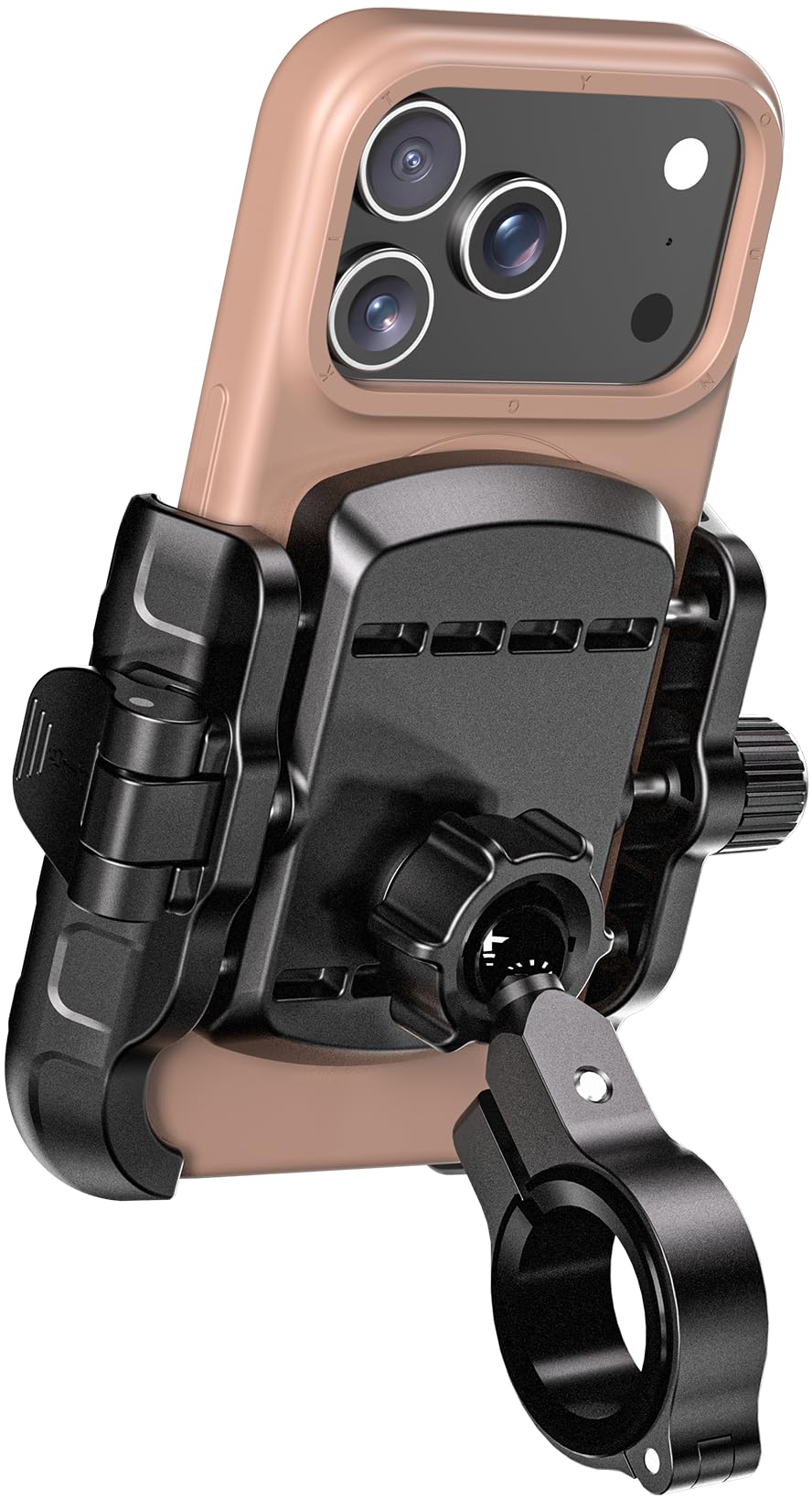 kewig front view on handlebar showing secure mount and stability