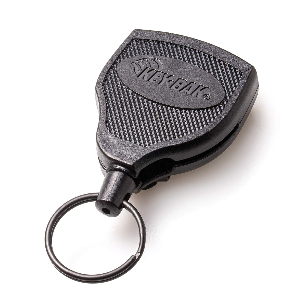 KEY-BAK front view of locking keychain showing compact durable design and secure carry
