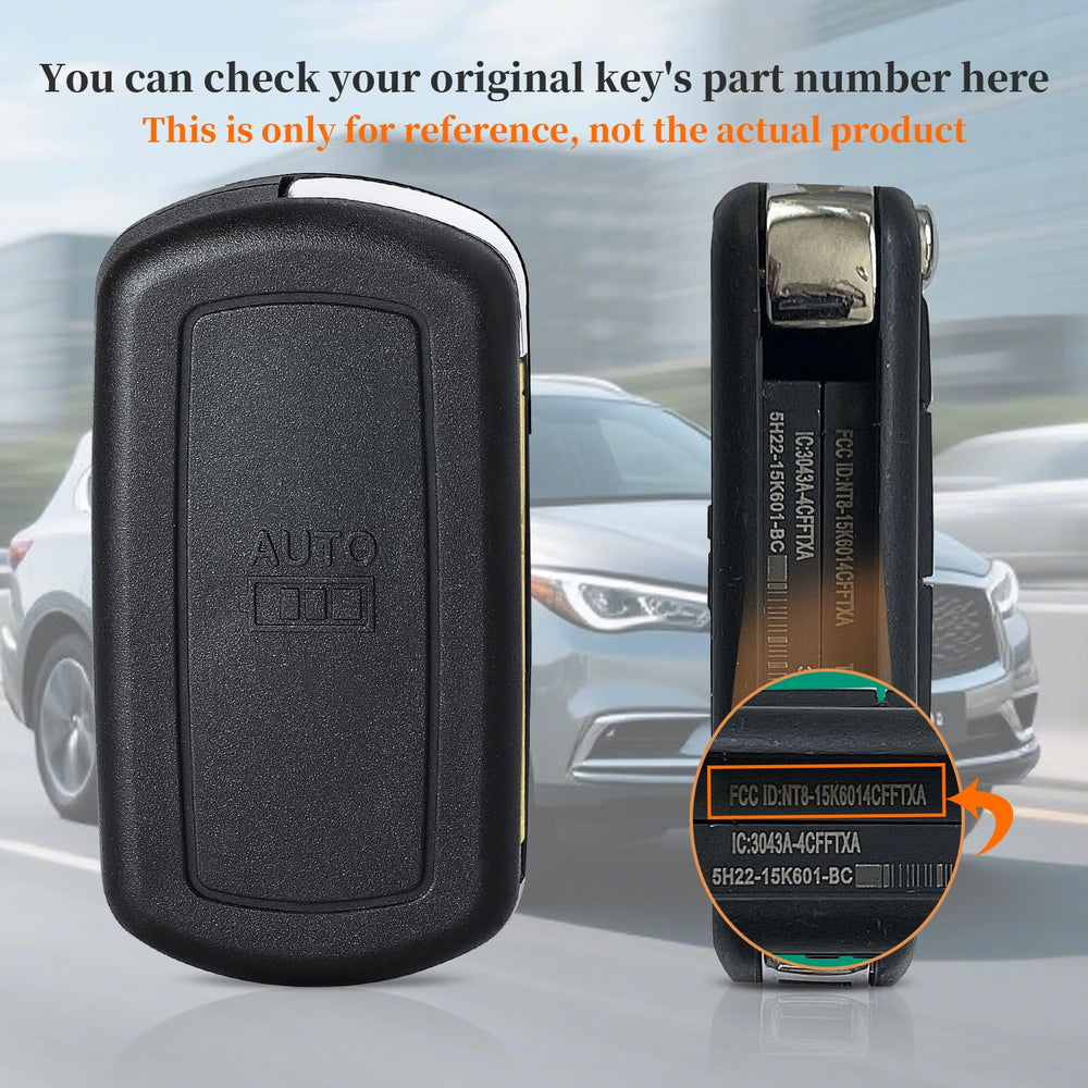 Keyecu clear view of button layout matching original fob to confirm correct replacement