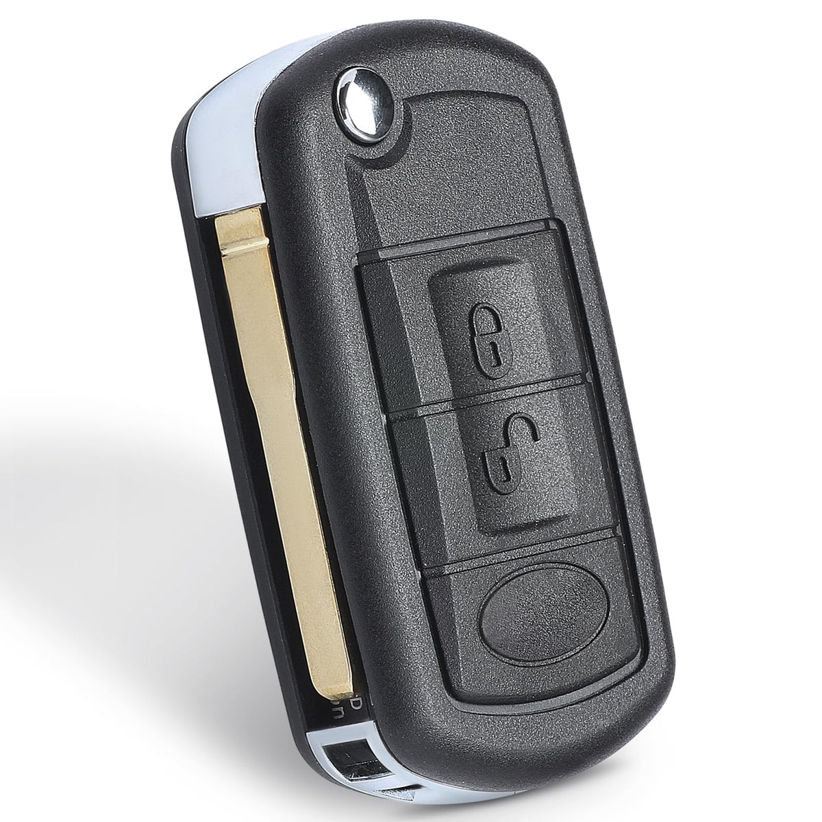 Keyecu front view of Range Rover flip fob showing buttons and shape for easy recognition