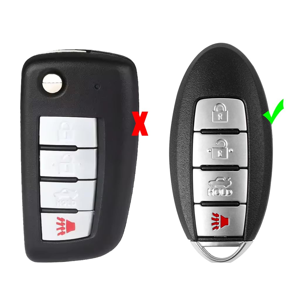 Keyecu lifestyle shot of driver pressing remote to lock Nissan, restoring remote convenience