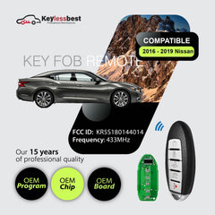 Keylessbest back label close-up showing FCC ID and part number for easy verification