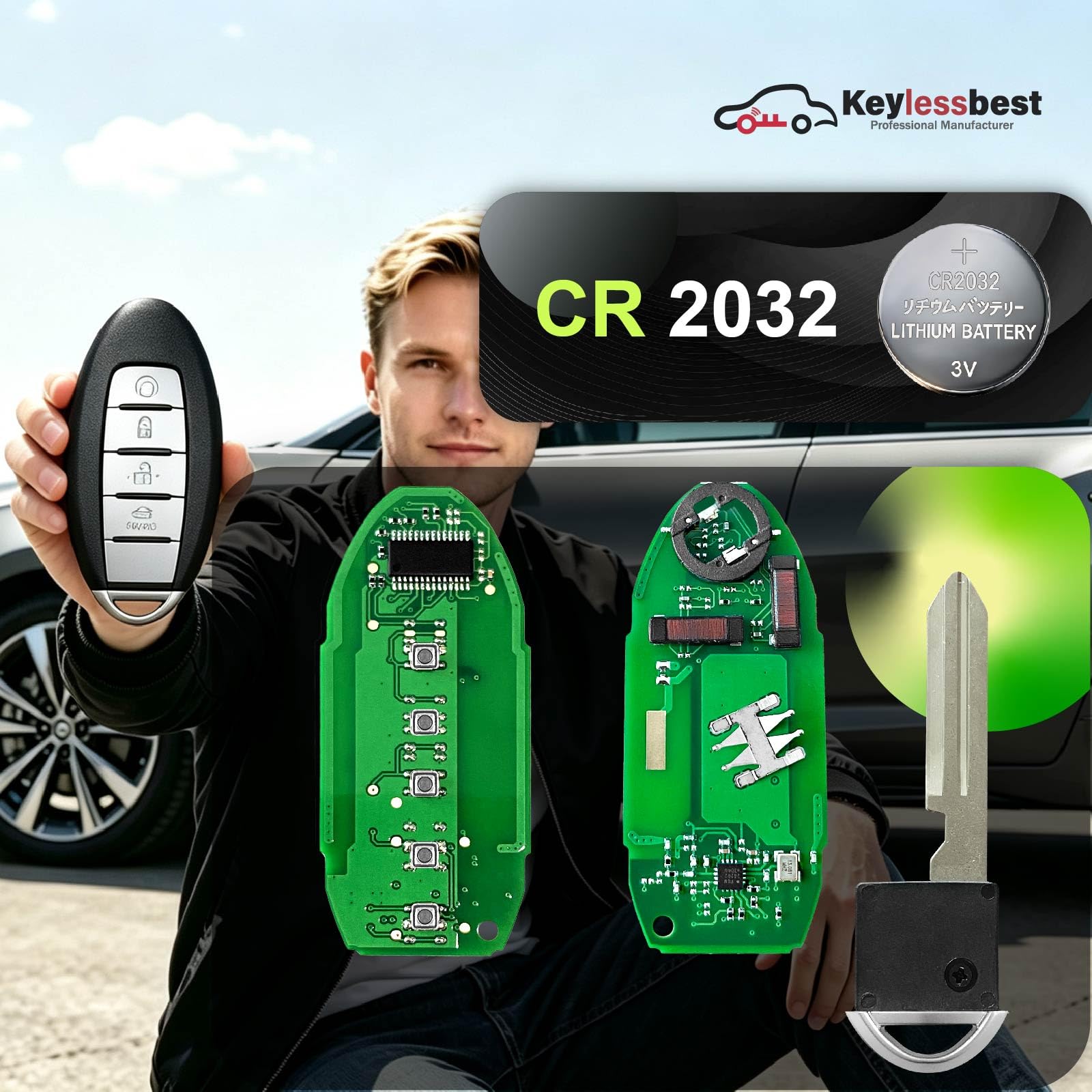 Keylessbest next to a coin size comparison demonstrating compact, pocketable design