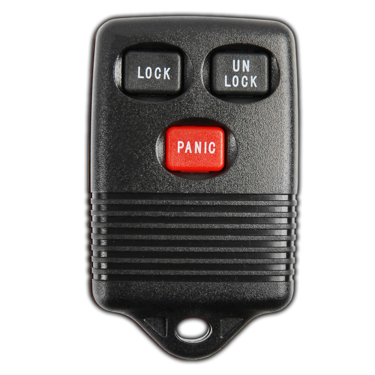 KeylessOption front view of fob showing buttons and secure fit benefit