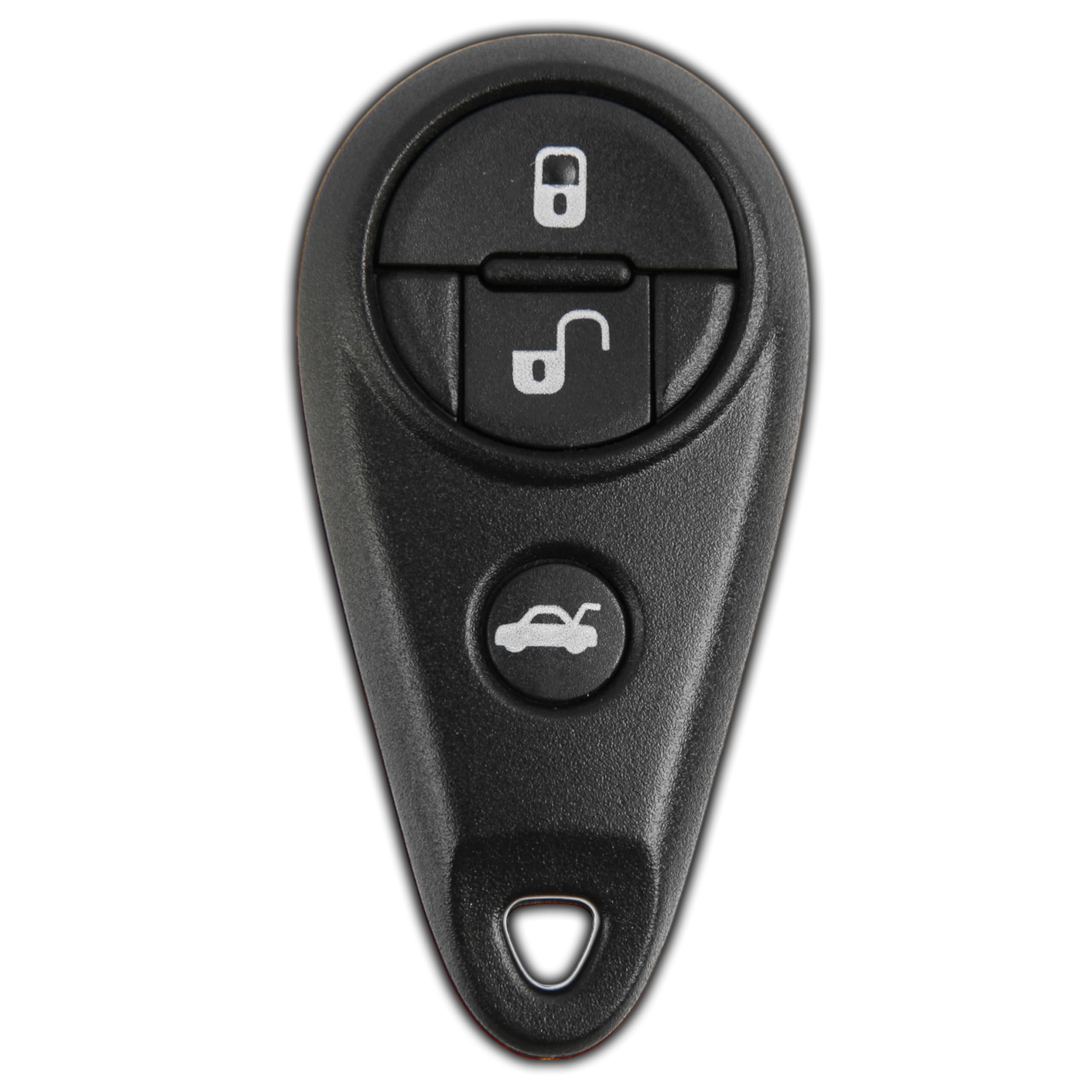 KeylessOption front view remote showing three-button layout for easy access