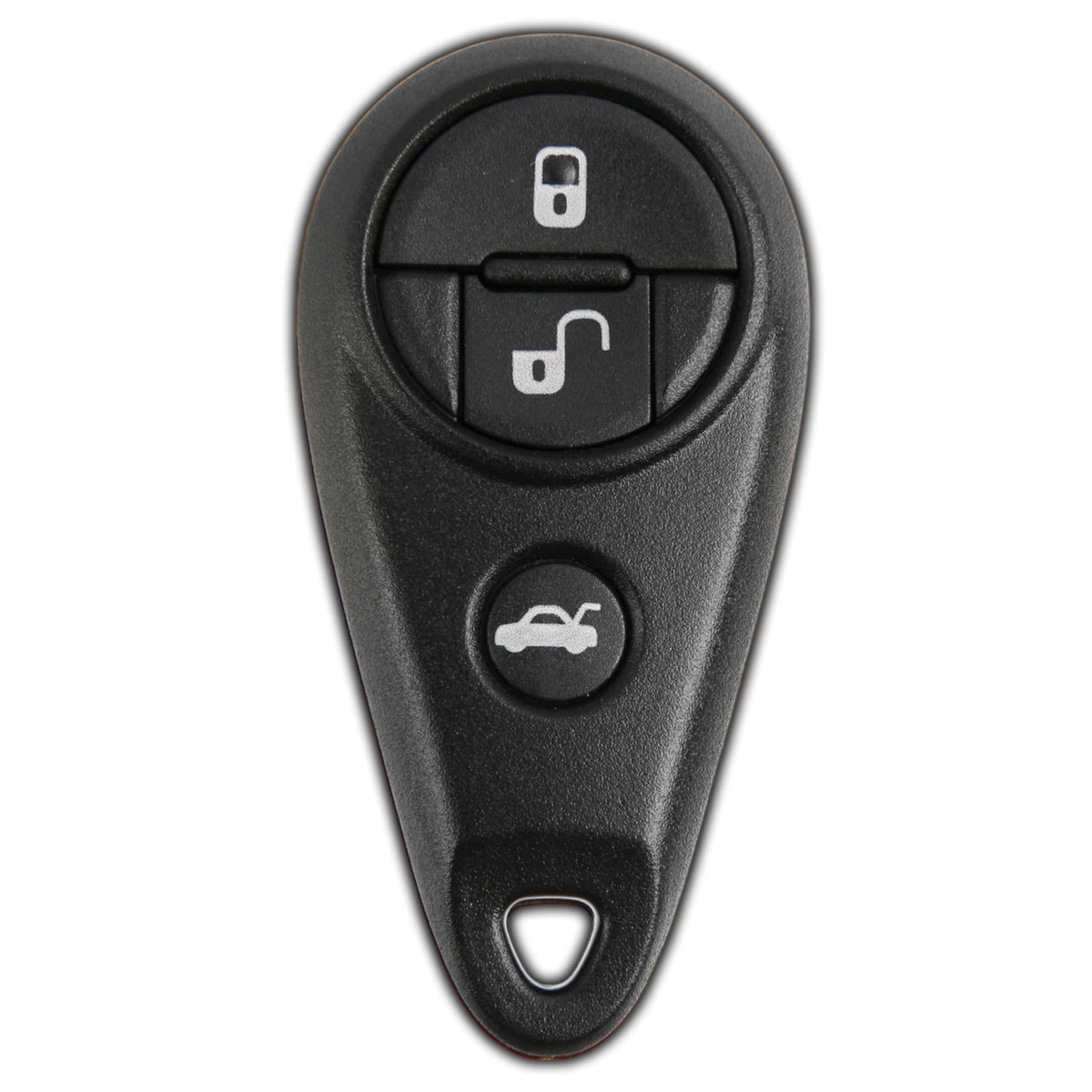 KeylessOption front view remote showing three-button layout for easy access