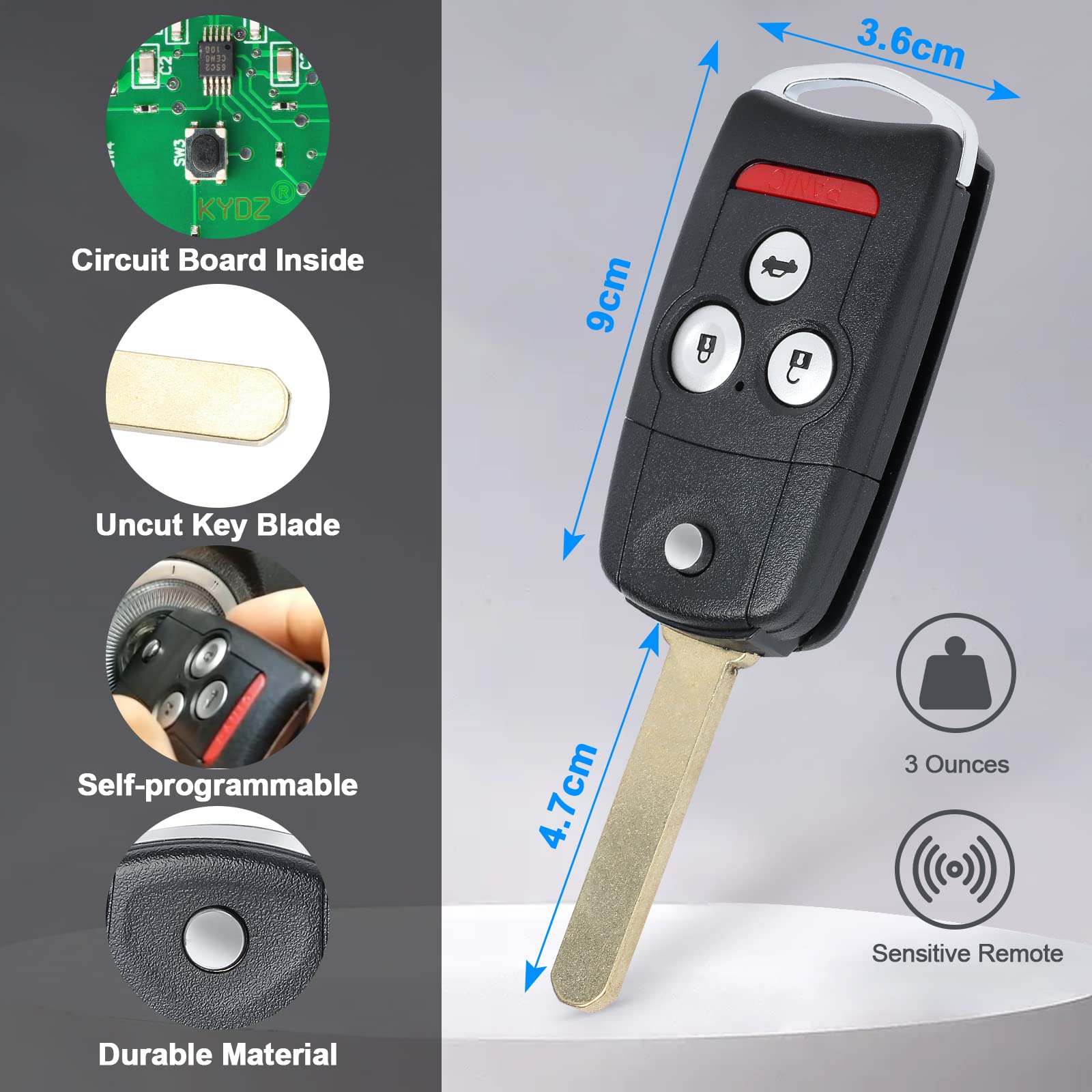 Keymall uncut emergency key blade visible for locksmith cutting and fit