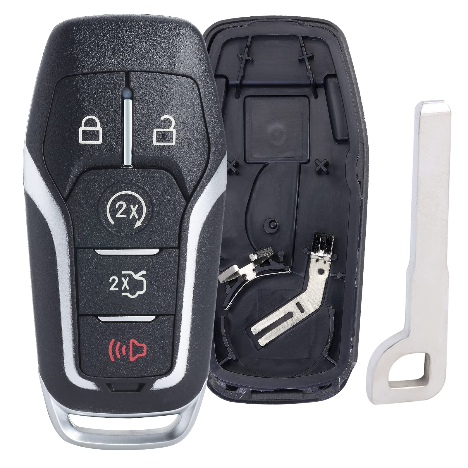 Keymall front-facing key fob shell showing 5 buttons and factory-like finish, durable look