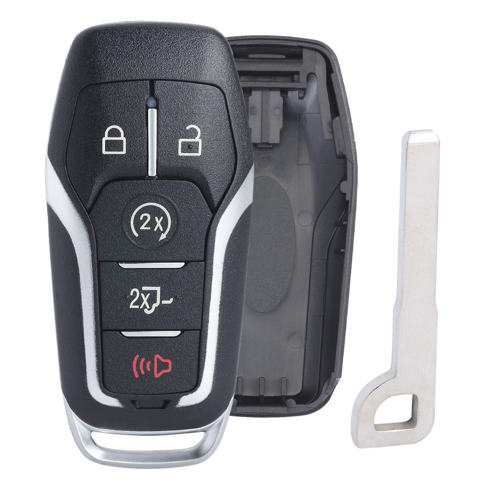 Keymall front view of fob shell showing buttons and fresh housing benefit