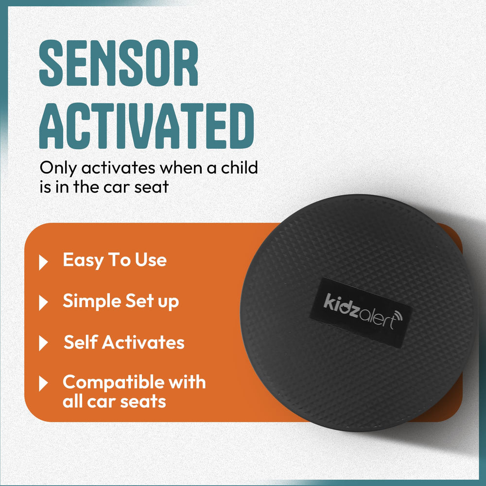 KIDZALERT alarm close-up of unit and LED showing quick visual feedback benefit