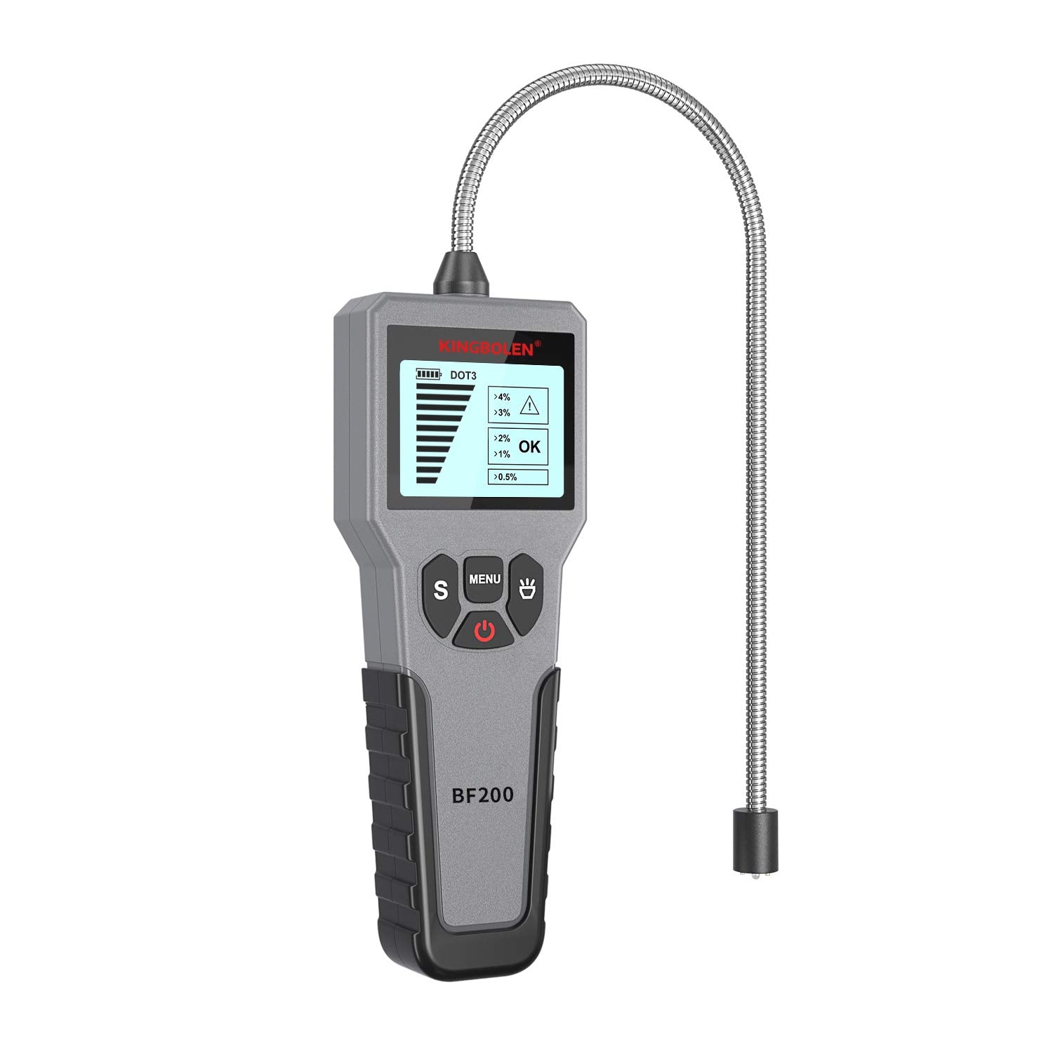 KINGBOLEN BF200 front view showing compact tester and easy grip benefit