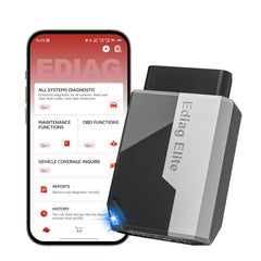 KINGBOLEN Ediag Elite front view showing compact Bluetooth OBD2 design and portability