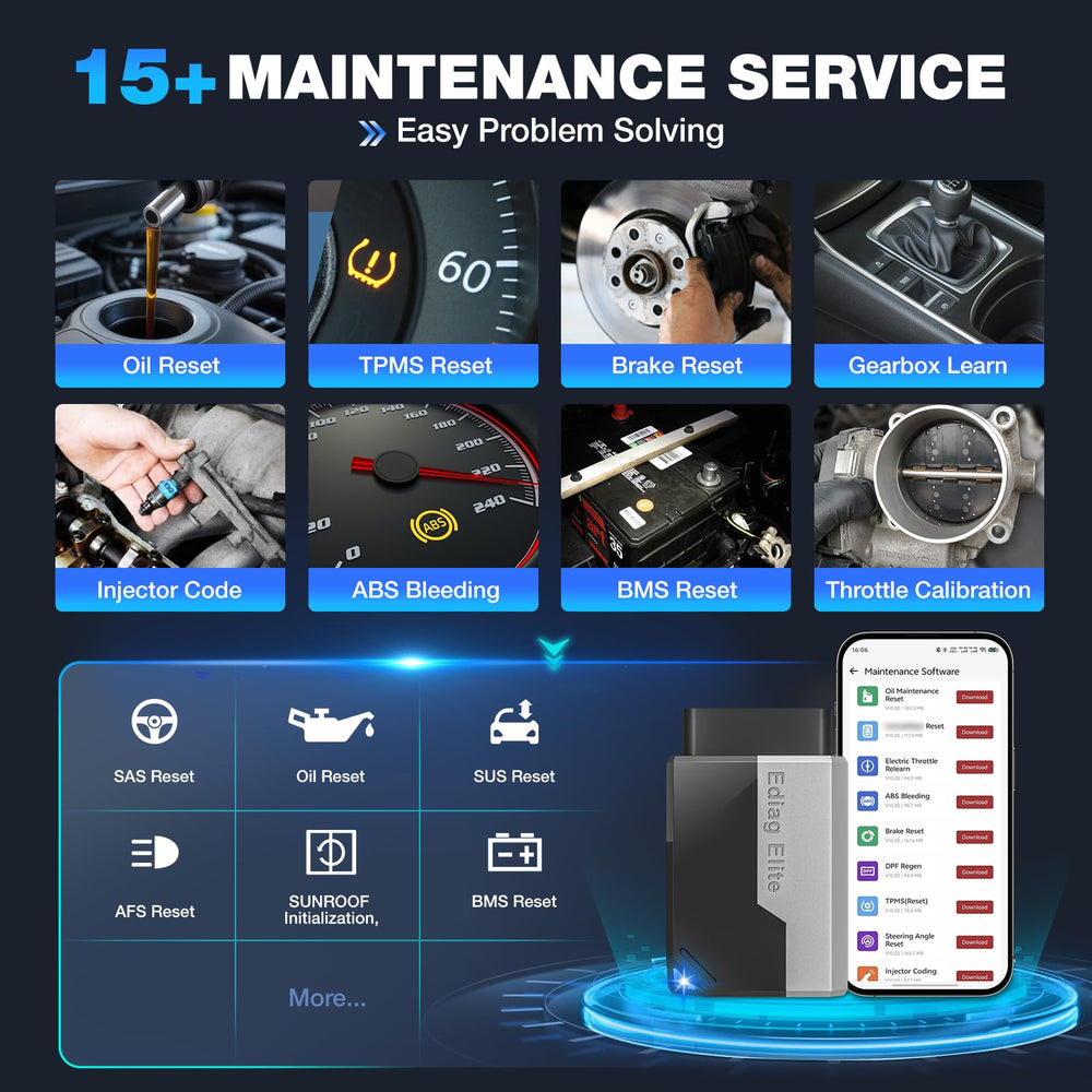 KINGBOLEN Ediag Elite paired with smartphone displaying app diagnosis for faster repairs