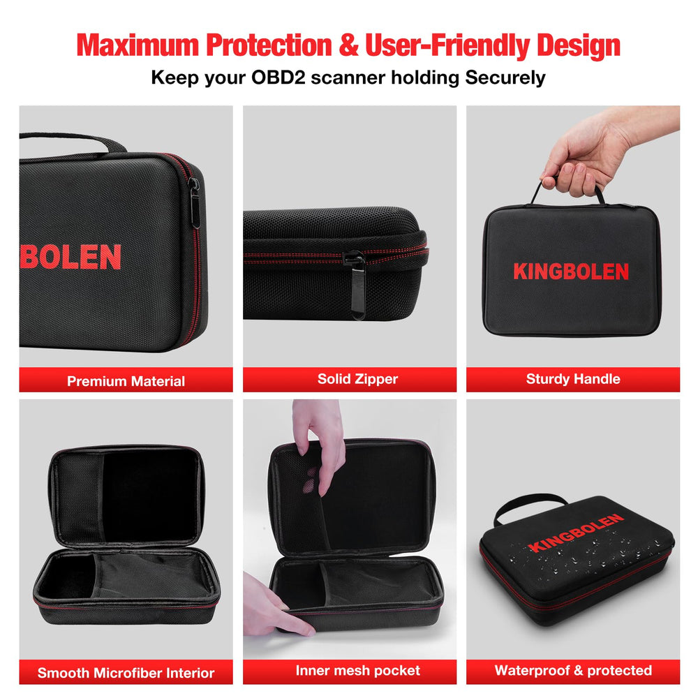 KINGBOLEN case with Launch scanner and cables inside for secure transport