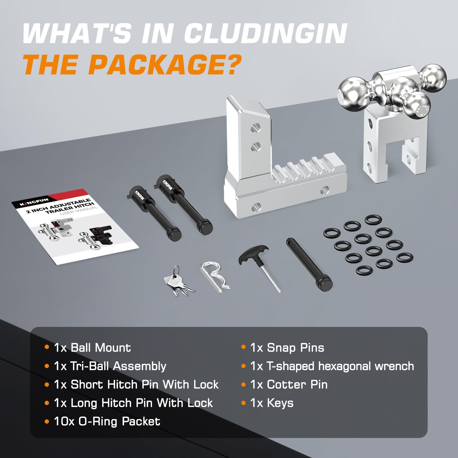 Kingfun installed on truck receiver demonstrating fit and stable towing setup benefit safety