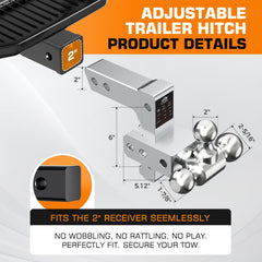 Kingfun side profile displaying adjustment holes for fast height changes benefit convenience