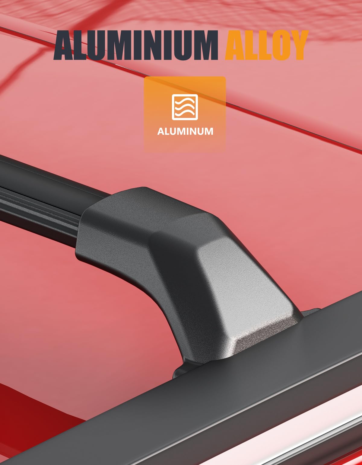 KINGGERI cross bars installed on roof showing scale and accurate rail alignment