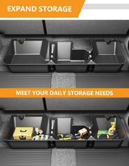 KINGGERI installed under Ram 1500 seat illustrating hidden storage benefit