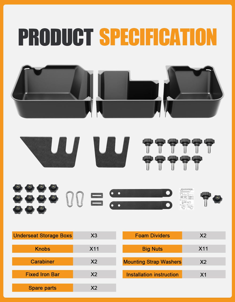 KINGGERI label and material marking showing fitment and warranty info