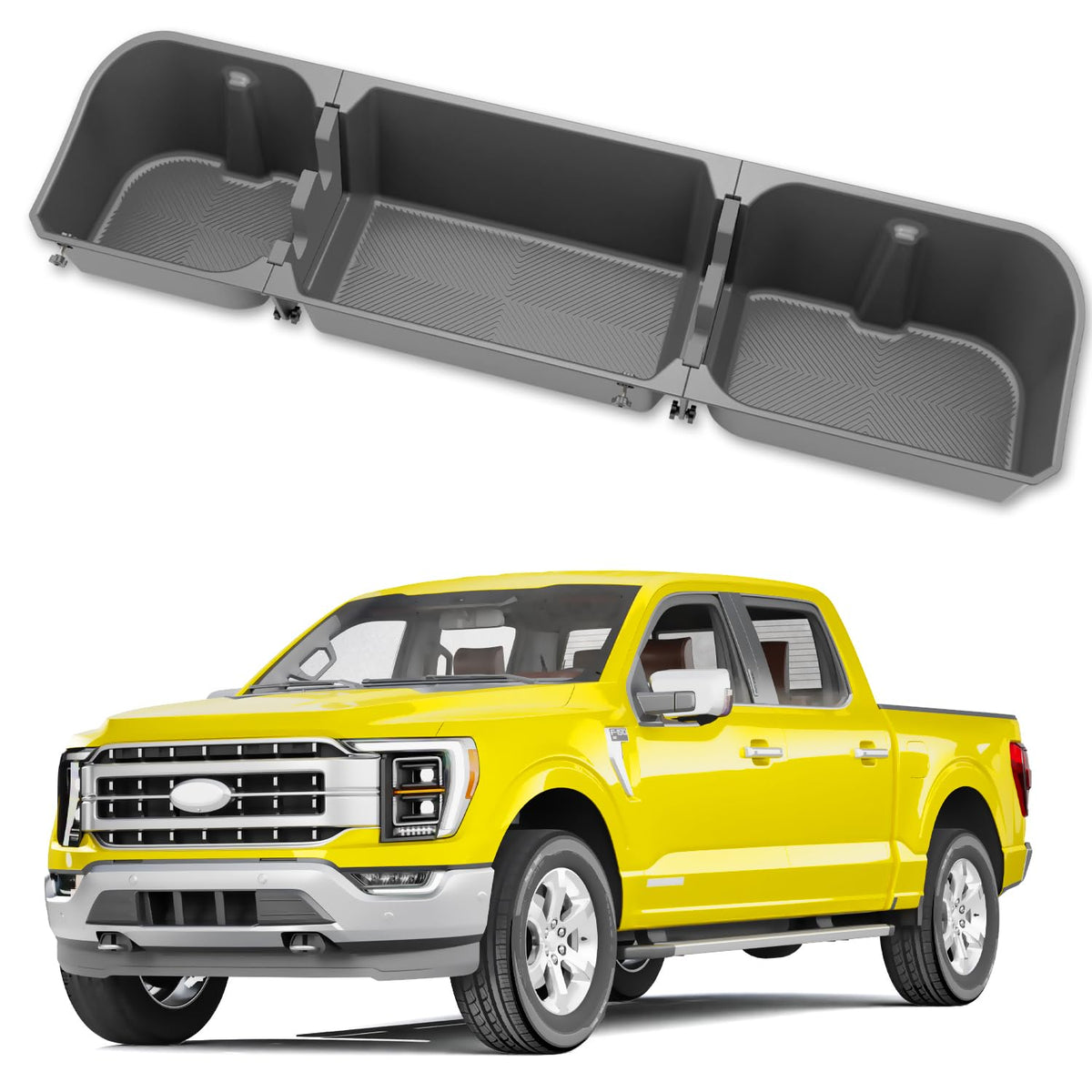 KINGGERI front view of under seat storage box showing clean fitment and extra space