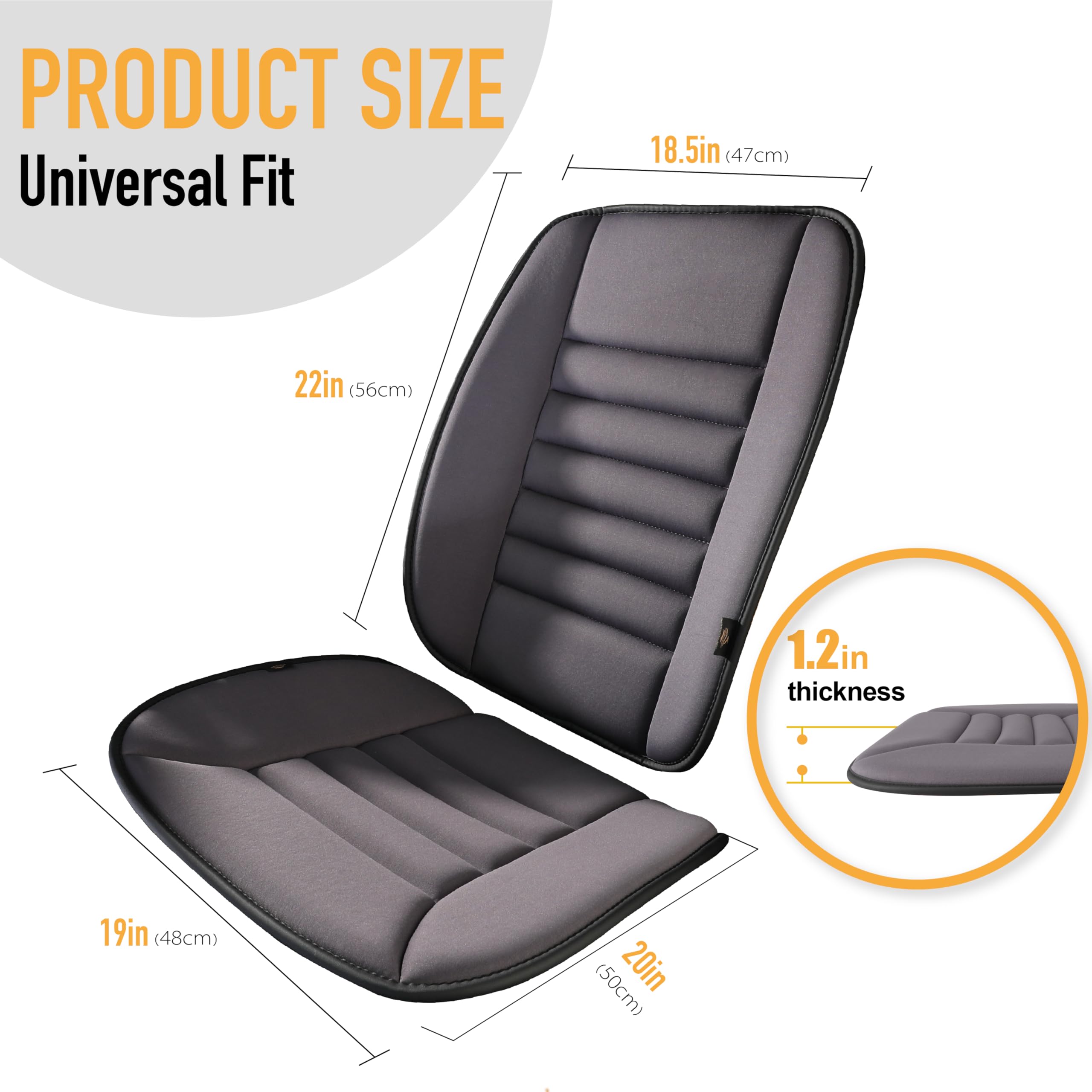 kingphenix seat cushion scale with hand illustrating correct size and firmness