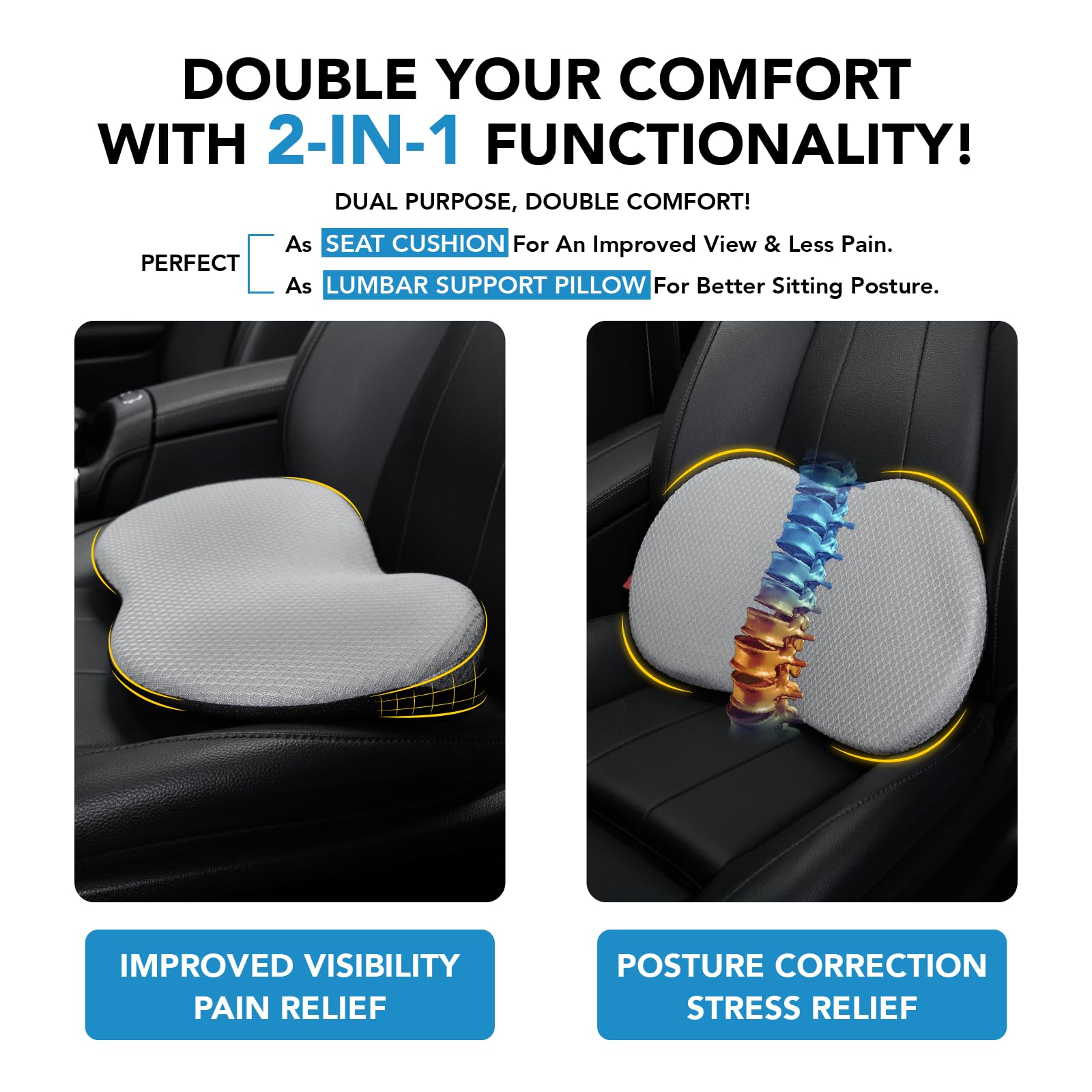 kingphenix wedge side profile illustrating seat lift for better posture